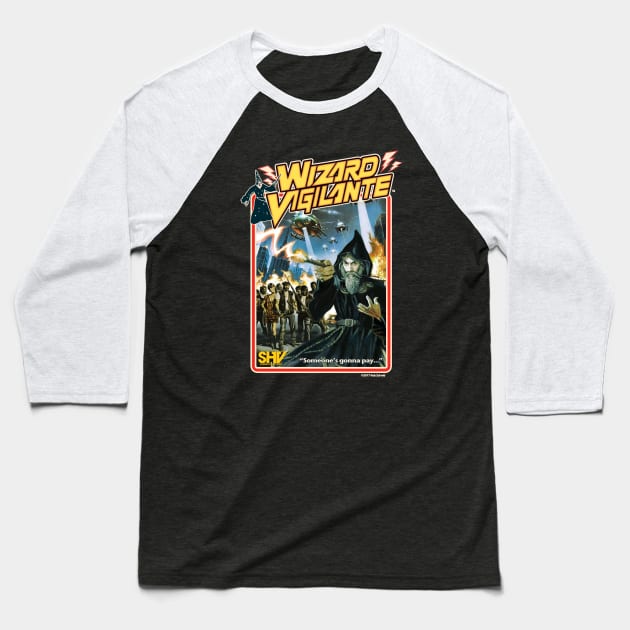 WIZARD VIGILANTE DESIGN 2 Baseball T-Shirt by RobSchrab